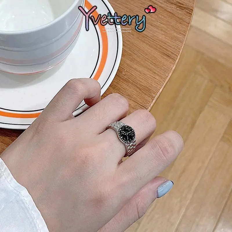 ❤️COD Cincin Watch Design Emas Perak Korean Ins Untuk Pria Dan Wanita Personalize Ring-Yy 1