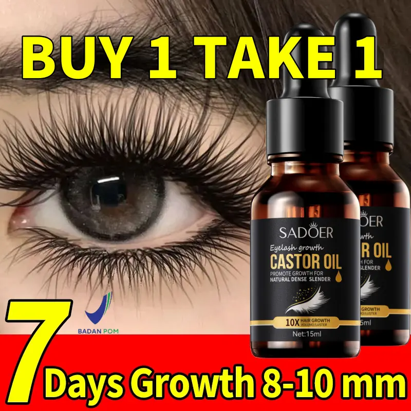 Serum Penebal Bulu Mata Serum Penumbuh Bulu Mata dan Alis Pure Castor Oil Pemanjang Bulu Mata Cepat Penebal Pemanjang Bulu Mata dan Alis Bulu Mata 7 Hari Eyelash Eyebrow Natural Serum 15ML 0