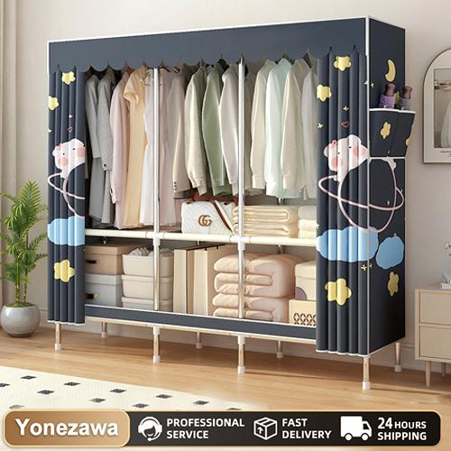  Tủ quần áo vải 1-3 ngăn dành cho gia đình nhỏ Tủ Vải Đựng Quần Áo Khung Kim Loại Tủ Treo Quần Áo Đa Năng Thông Minh 