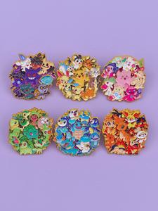 Set de 6 piezas de Pins de esmalte de Personajes Clásicos de Anime, Broches de Diseño Elegante, Accesorio Unisex para Uso Diario, Insignias Casuales Multifuncionales