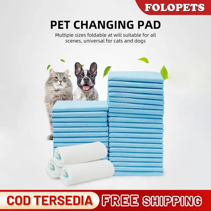 FOLOPETS Alas Pipis Sekali Pakai untuk Kucing & Anjing - Popok Pee & Poop, Ukuran S/M/L/XL! (Desain Praktis, Mudah Digunakan & Higienis, Cocok untuk Berbagai Ukuran Hewan)【Diskon Ongkos Kirim Jabodetabek】