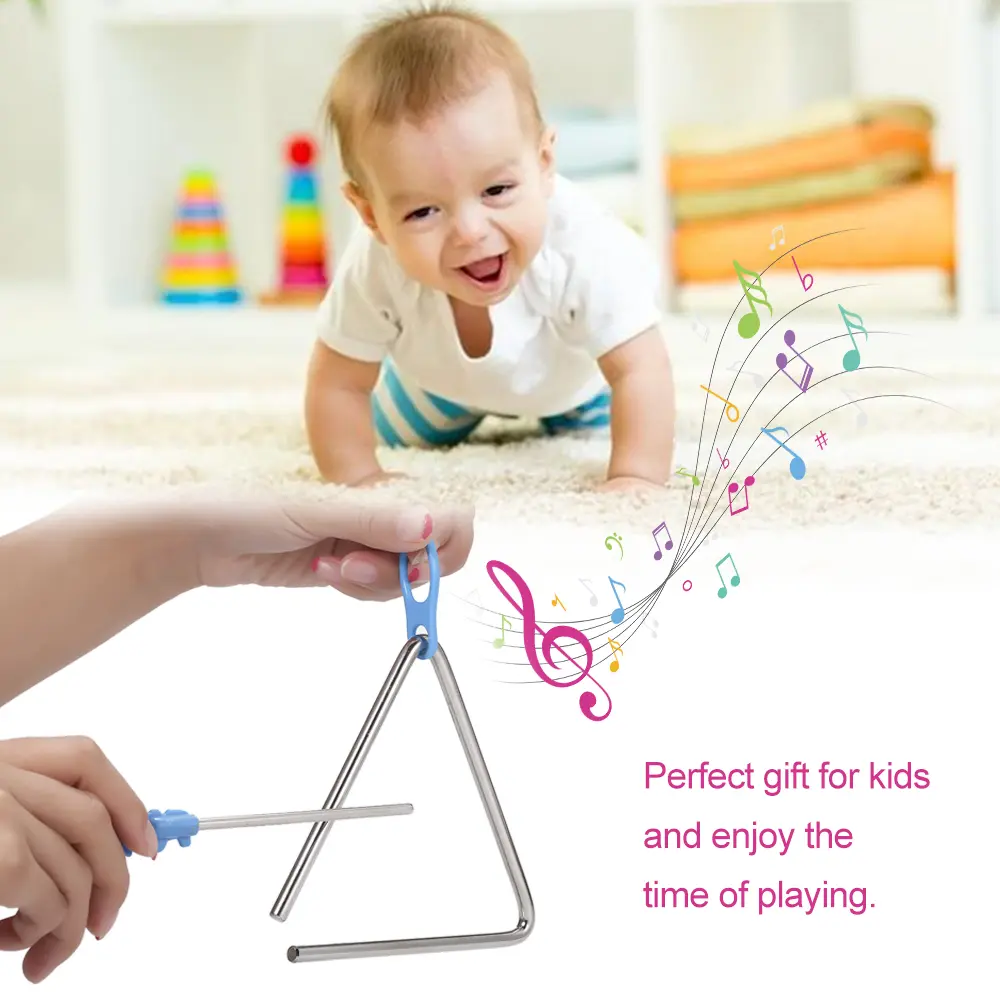 Musical Triangle Children's Musical Instruments Toys, Percussion Instruments Toy for Kids, Baby Preschool Educational Musical Toys for Boys and Girls