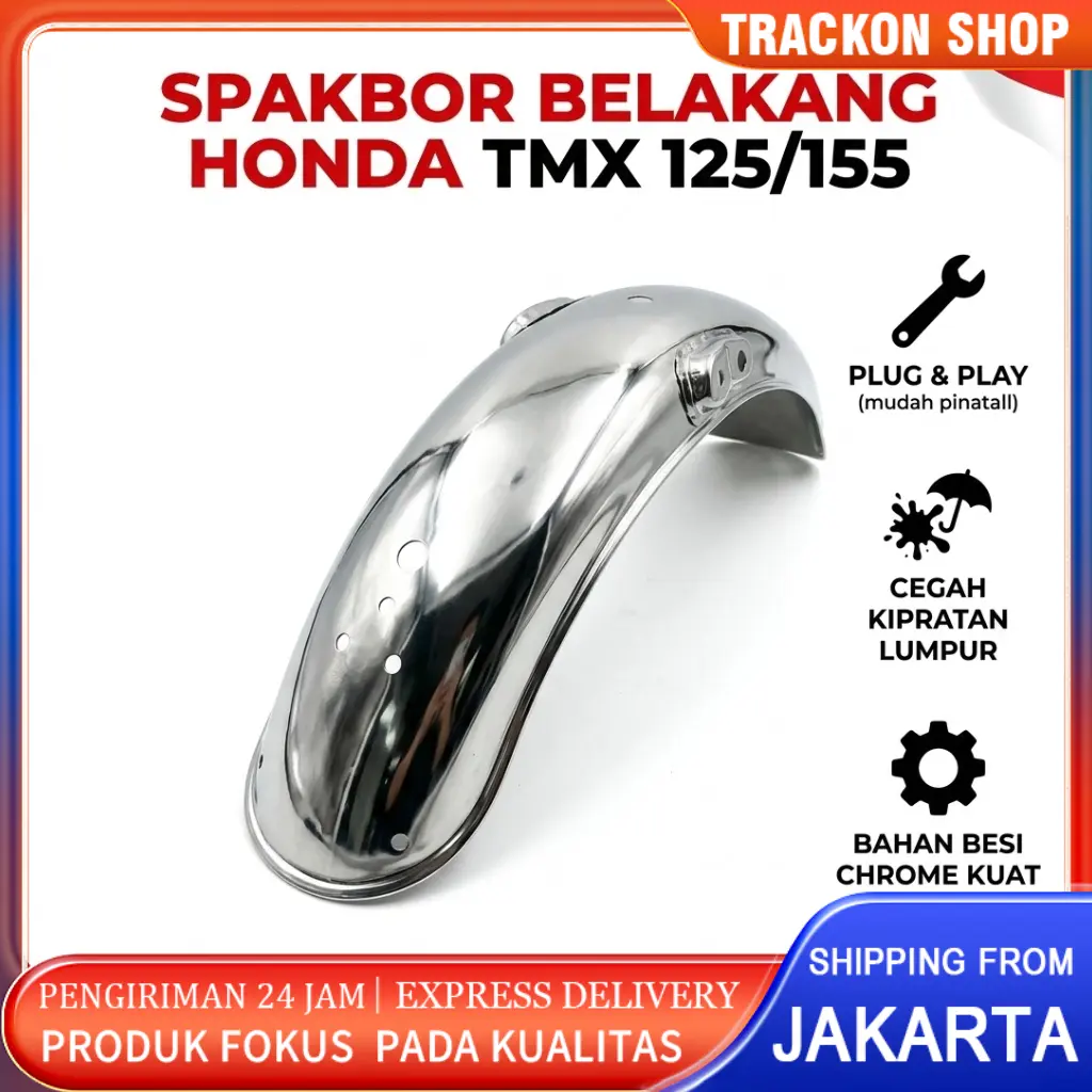 Slebor Belakang Sepeda Motor TMX 125 155 Chrome Mengkilap Presisi Tinggi Pasang Gampang PNP Suku Cadang Aksesoris Motor Variasi Berkualitas