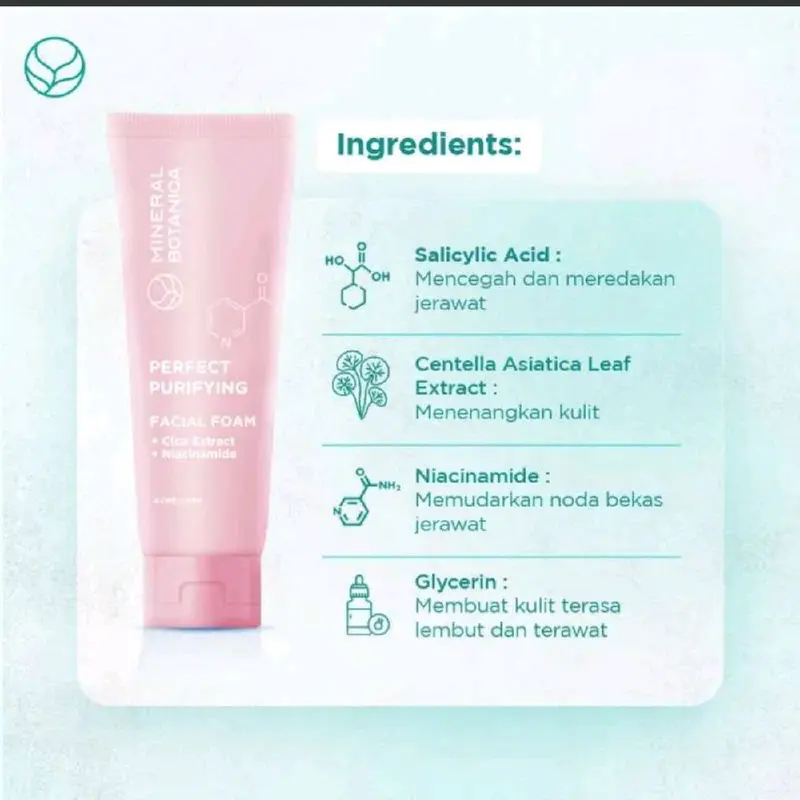 Mineral Botanica Perfect Purifying Cleanser 100gr - Facial wash viral untuk kulit berjerawat dan berminyak 6