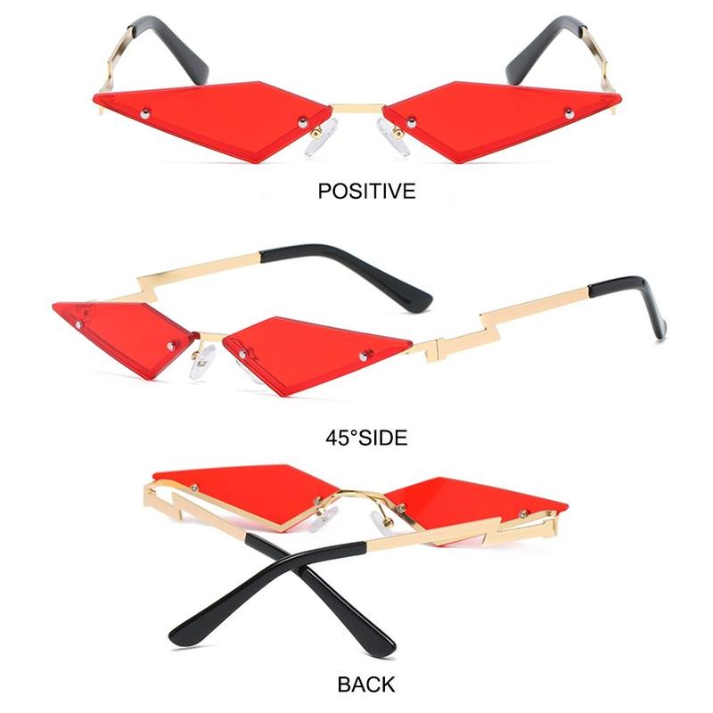 Rimless Lozenge Sunglasses Fashion Colorful UV400 Polygon Sun Glasses Metal Frame Halloween Eyeglasses for for Women & Men 5