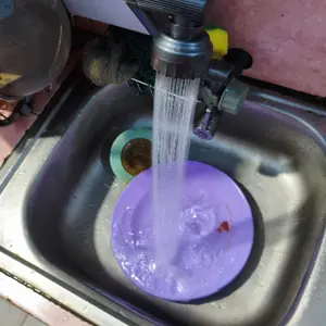 HJS Kran Angsa Dapur Fleksibel 2 Mode Air Shower & Jet Kran Wastafel Kran Air Kran Cuci Piring Tembok & drat meja Kran Shower 1/2 Inch