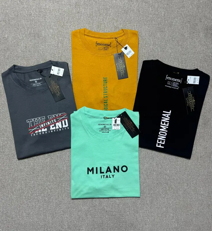 PAKET 3PCS KAOS DISTRO MOTIF SIMPEL BAHAN KATUN COMBED 28S 7