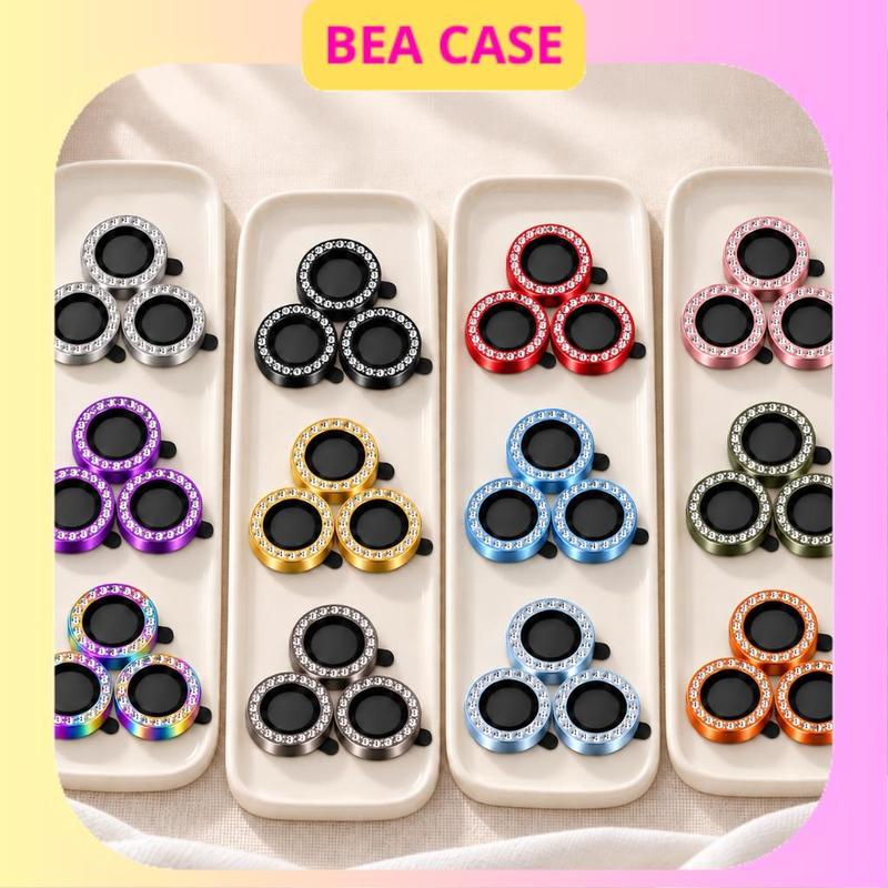Mắt bảo vệ camera đính đá kèm hộp 11/12/13/14/15/16/17/pro/plus/promax BEACASE