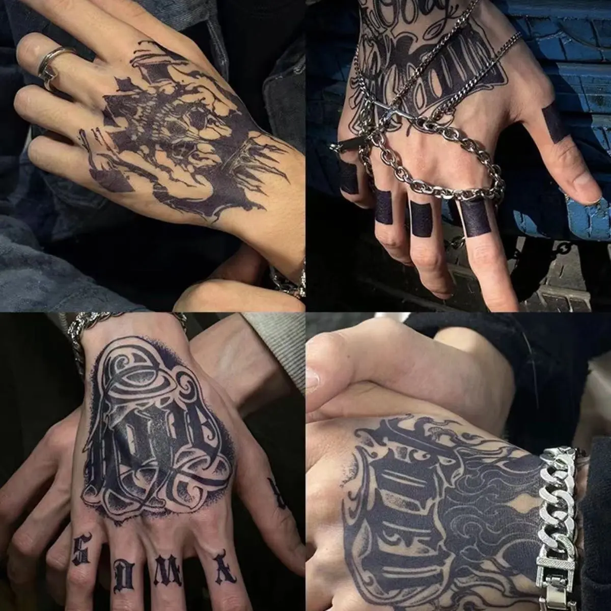 Cool and fashionable back of hand tattoos temporary tattoos last 15 days waterproof and rub-resistant. Tattoo stickers