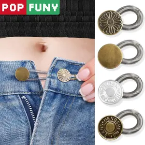 【POP FUNY】Kancing Perluasan Pinggang – Longgar Tanpa Tekanan / Pemasangan Tanpa Jahit – Cocok untuk Jeans, Celana Formal, dan Celana Ibu Hamil