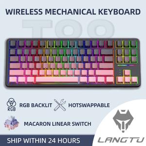 LANGTU T88 Tri-Mode  Gradient side Lettering RGB Backlit Wirleess Silent Mechanical Keyboard
