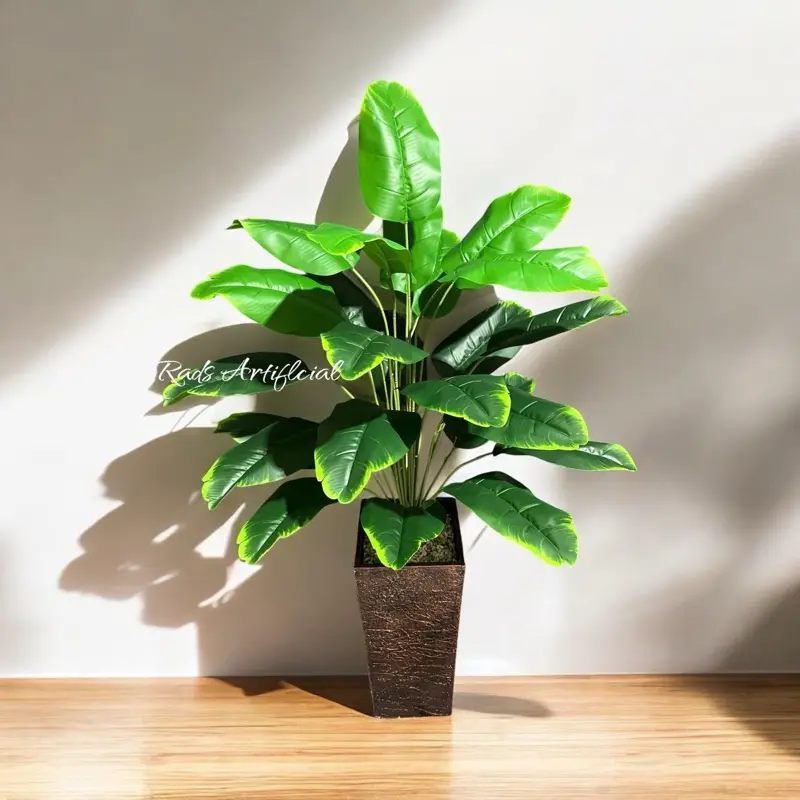 Pisang x24 artificial pot kayu