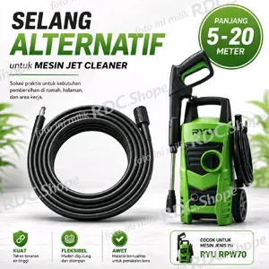 RYU Selang Alternatif RPW70 High Pressure untuk Mesin Jet Cleaner Panjang 5-20 Meter Kuat Fleksibel Awet
