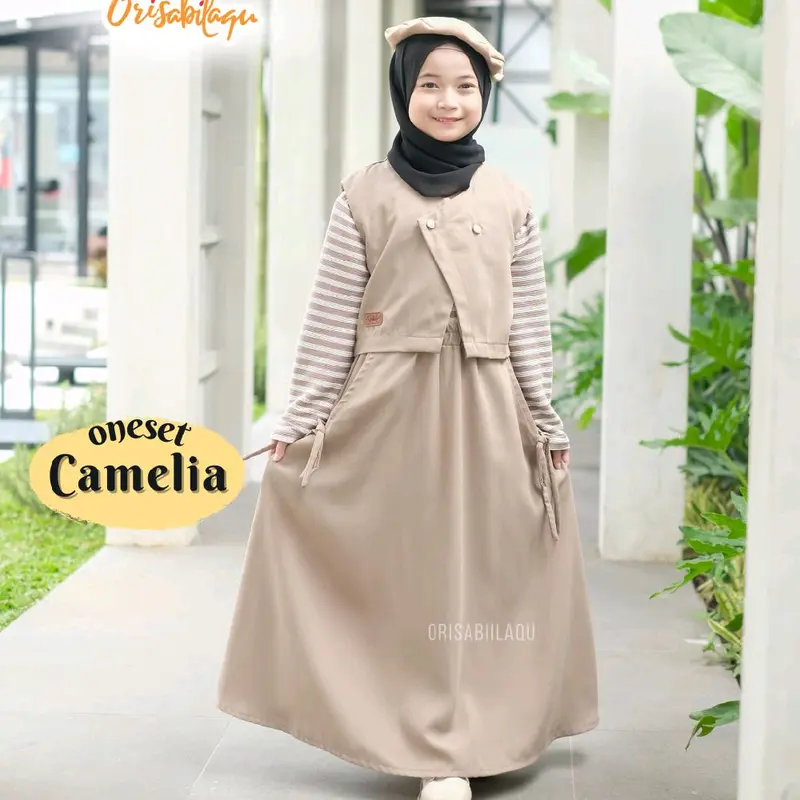 SET MUSLIM ANAK// SET ROK ANAK MUSLIM// ASIMETRIS VEST//Set CAMELIA by Orisabilaqu// Setelan Lembut Nyaman Casual 0