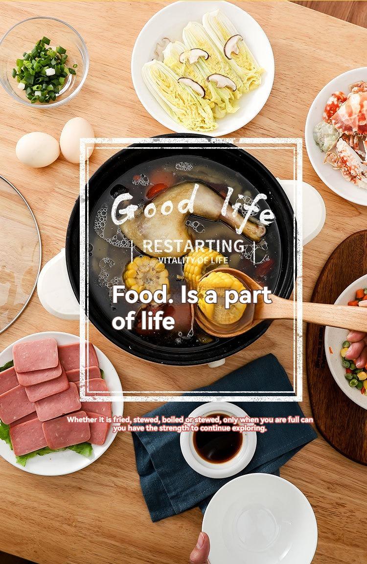 Product Introduction of Electric cooker, household electric hot pot, all-in-one electric hot pot, multi-function electric cooker, electric frying pan, student dormitory, electric steamer 10