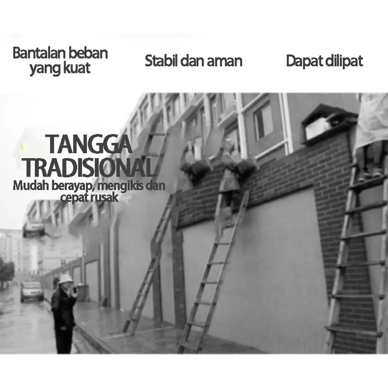 Tangga Lipat Aluminium 4.4M/Teleskopik Single Telescopic Ladder4.4M /Double Telescopic Ladder4.4M/Tangga 4.4 M Lipat Alumunium 7