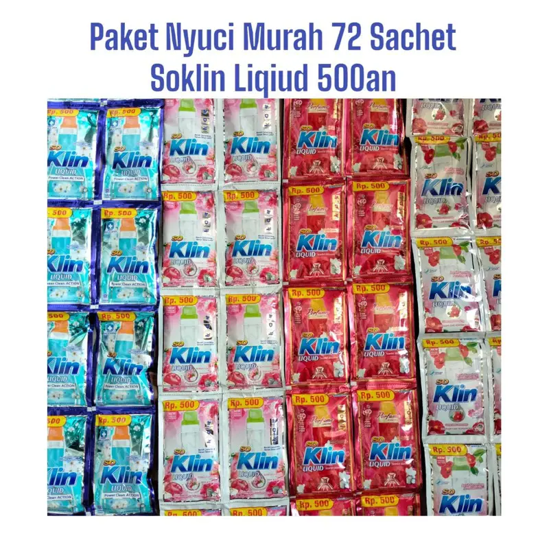 72pcs Soklin Liquid 500an Deterjen Cair Murah - Paket Hemat Detergent