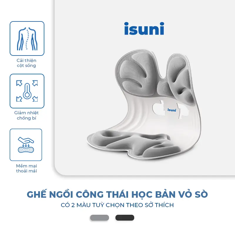 ISUNI Ghế Công Thái Học Điều Chỉnh Tư Thế Ngồi Chính Hãng Chống Gù Lưng Hỗ Trợ Cột Sống Lưng Vai Phù Hợp Trẻ Em Sinh Viên Người Đi Làm Dùng Cho Nam Nữ Trẻ
