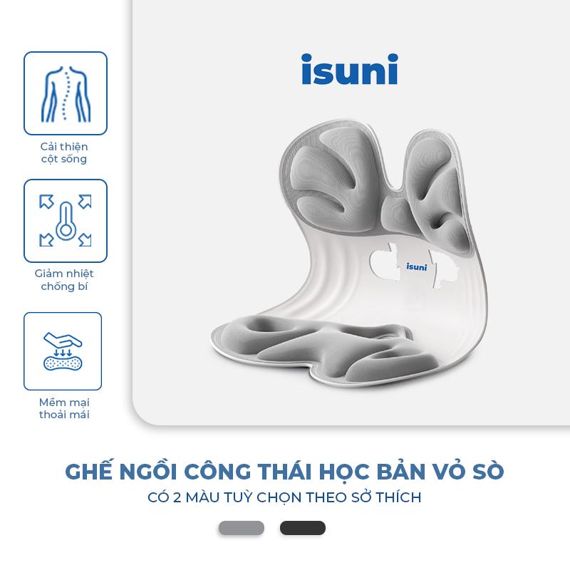 Bản Vỏ Sò ISUNI Ghế Công Thái Học Điều Chỉnh Tư Thế Ngồi Chính Hãng Chống Gù Lưng Hỗ Trợ Cột Sống Lưng Vai Phù Hợp Trẻ Em Sinh Viên Người Đi Làm Dùng Cho Nam Nữ Trẻ