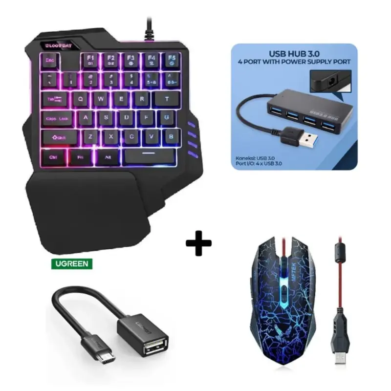 PROMO PAKET MOBILADOR KEYBOARD DAN MOUSE GAMING UNTUK SEMUA HP 1