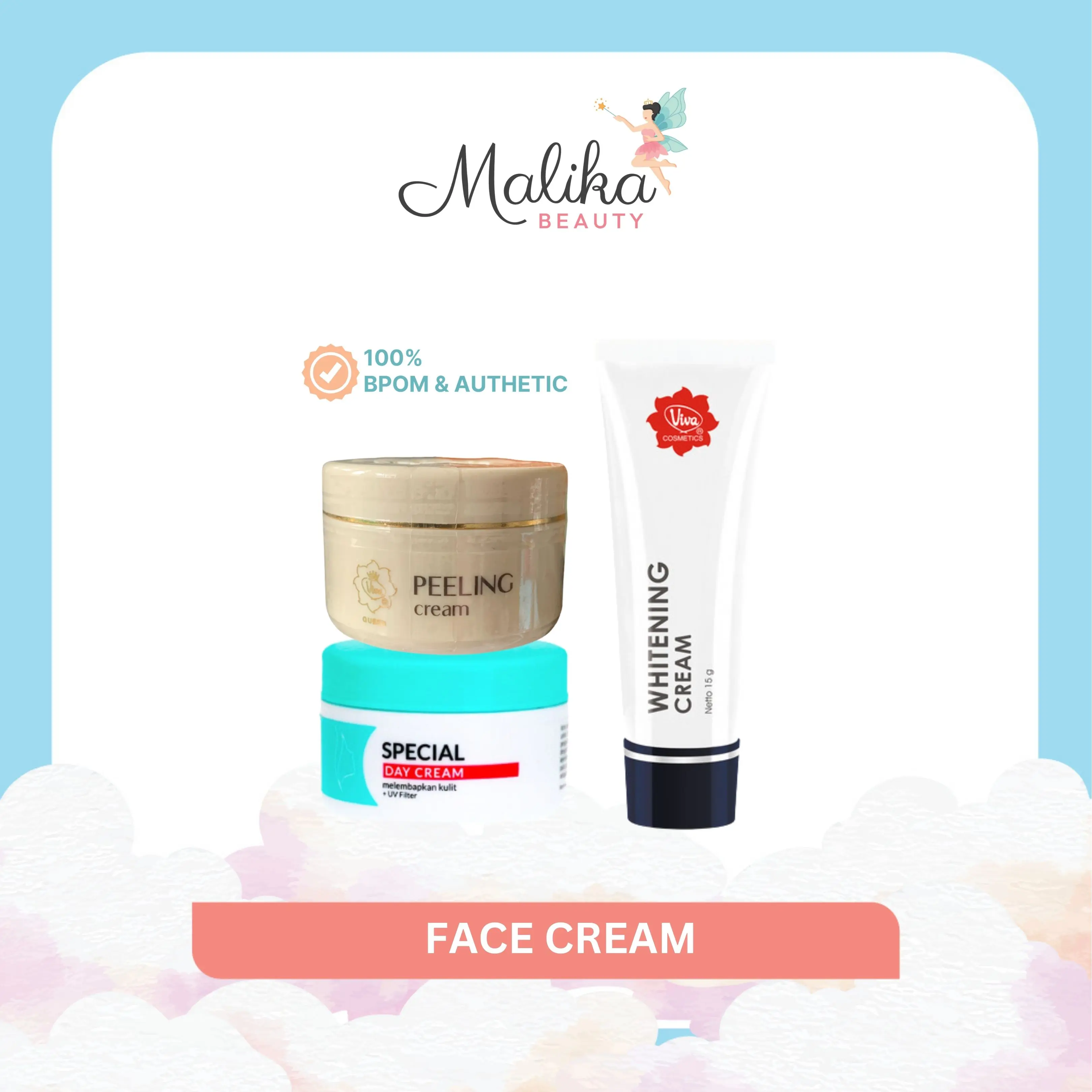 Malika Beauty | VIVA Face Cream | Peeling Cream | Day Cream | Whitening Cream