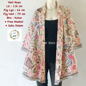 Vest Anya #4 Outer Lengan Bolero Batik Solo Atasan Kerja BATIK SOLO ORI BISA COD