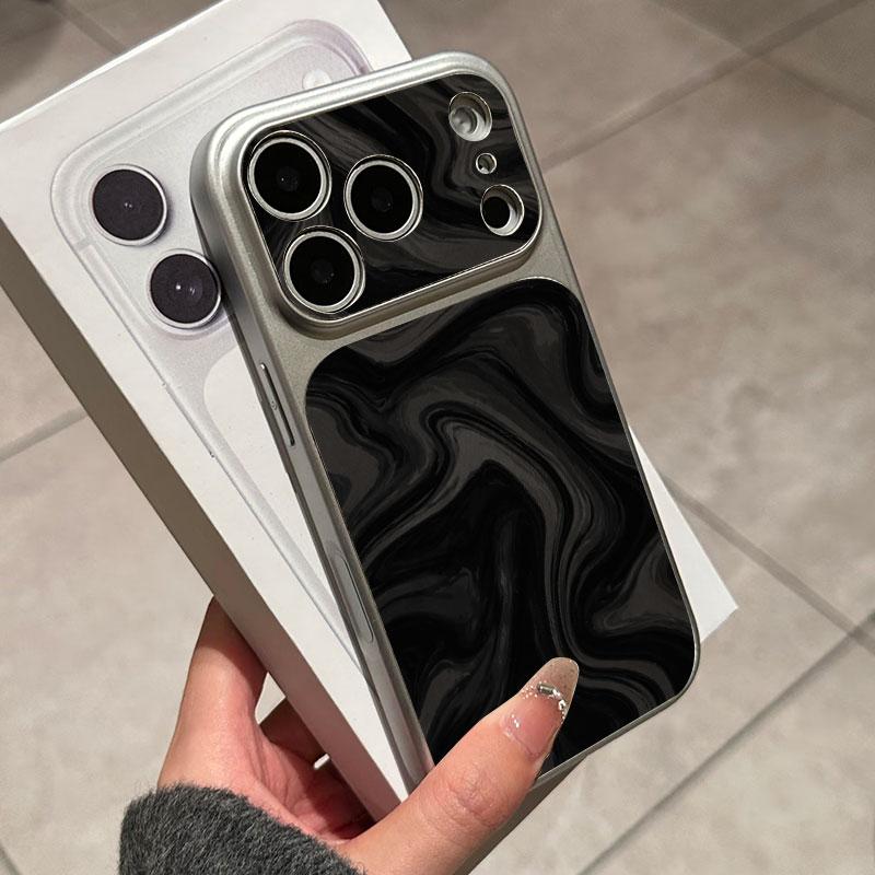 Ốp lưng chống bẩn, chống sốc cao cấp cho iPhone, thiết kế tối giản, phù hợp dùng hàng ngày và đi làm, cảm giác cầm sang trọng, họa tiết sóng nước tối, bảo vệ camera cho các dòng 11/12/13/14/15/16/X/Xr/Xs Max/17/17 Air/Pro/Pro Max/Plus