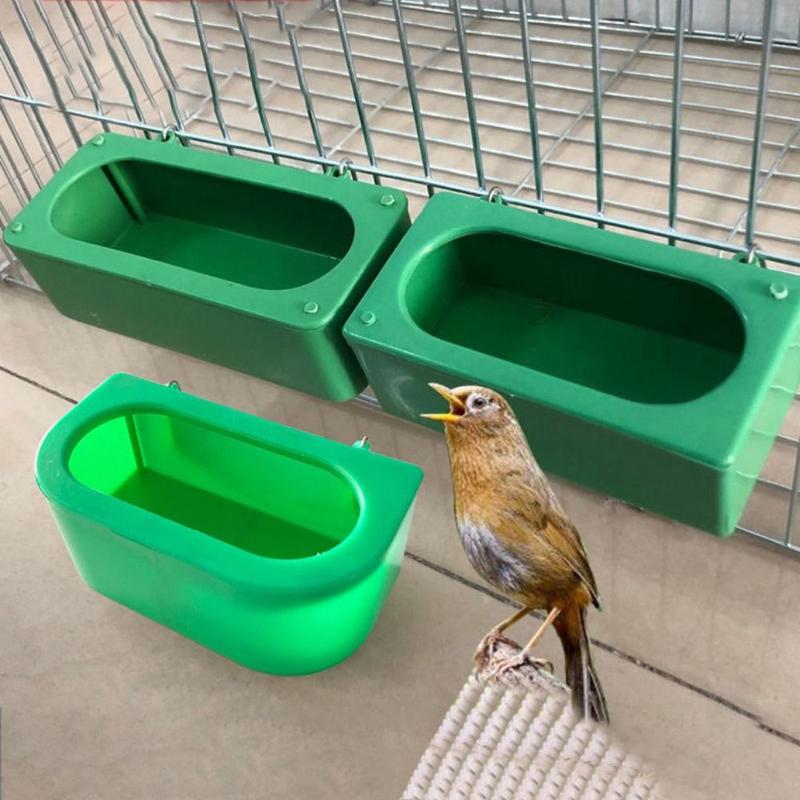 Dụng Cụ Cho Chim Bồ Câu Ăn, Bát Cho Chim, Thiết Bị Uống Nước, Hộp Thức Ăn Bằng Nhựa Mới, Máng Hình Chữ Nhật Cho Gà, Cốc Cho Vẹt, Dụng Cụ Cho Lồng Chim, 1 Cái