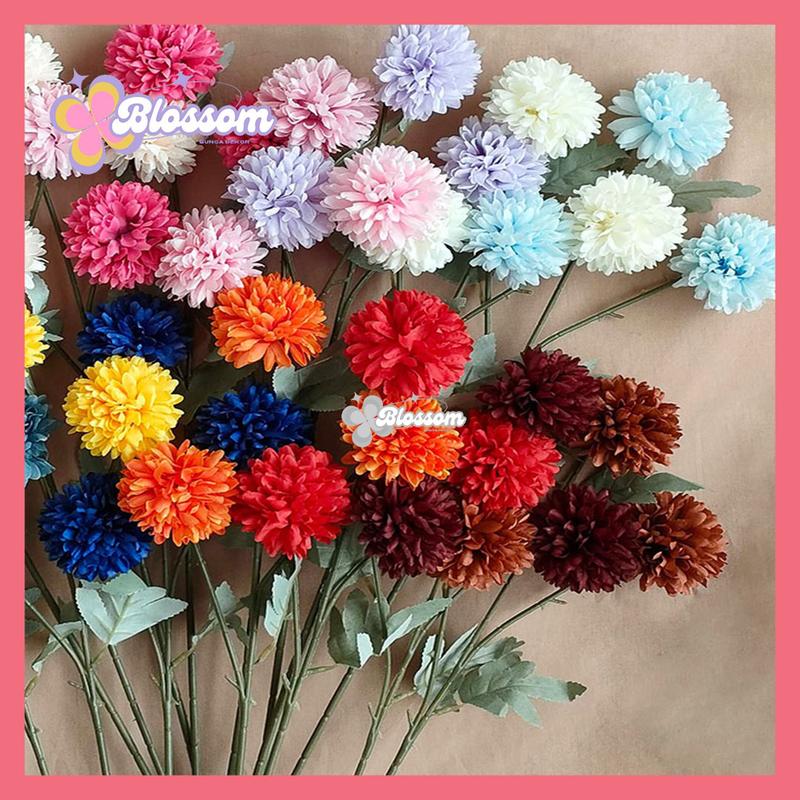 Artificial Flower Snow Pompom Bunga Palsu Plastik Hias Dekorasi Pesta Bouquet Buket Kantor Rumah 3