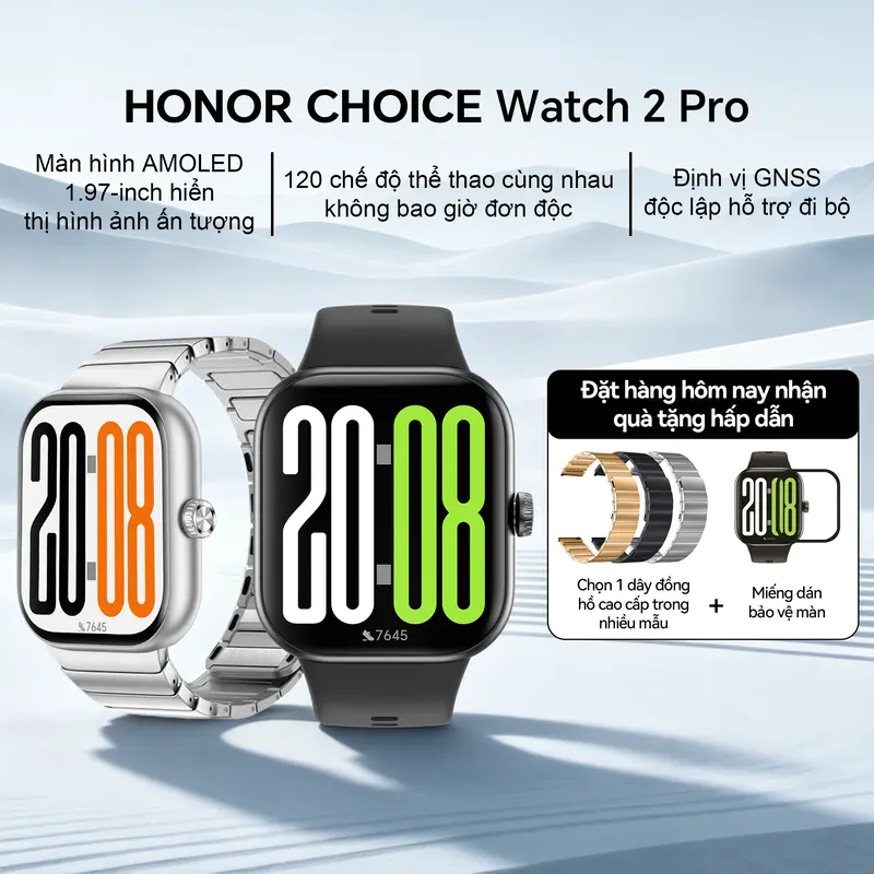 đồng hồ thông minh | HONOR CHOICE Watch 2 Pro | màn hình lớn 1,97 inch | 120 chế độ thể thao | theo dõi sức khỏe toàn diện | Dễ dàng thay dây, tùy chỉnh phong cách | Chống nước IP68 | tương thích hệ điều hành Android và iOS | BigBuy360 - bigbuy360.vn đồng hồ thông minh | HONOR CHOICE Watch 2 Pro | màn hình lớn 1,97 inch | 120 chế độ thể thao | theo dõi sức khỏe toàn diện | Dễ dàng thay dây, tùy chỉnh phong cách | Chống nước IP68 | tương thích hệ điều hành Android và iOS | BigBuy360 - bigbuy360.vn