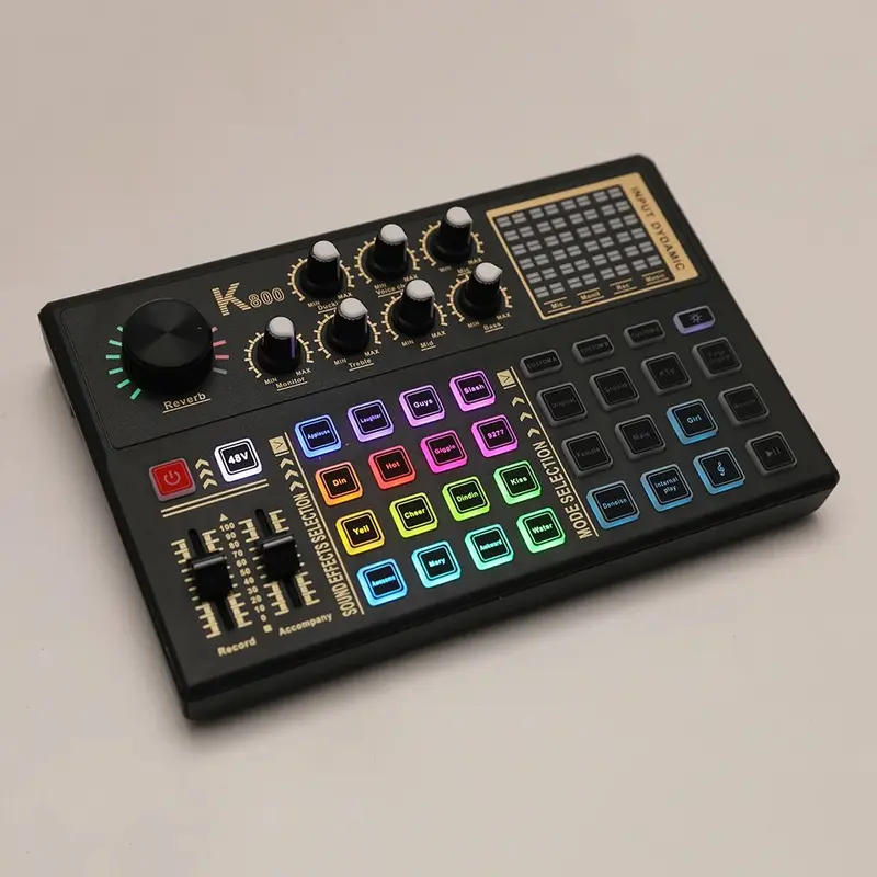 Soundcard K800 Mixer Audio External Sound Card Live 16 Effect 0