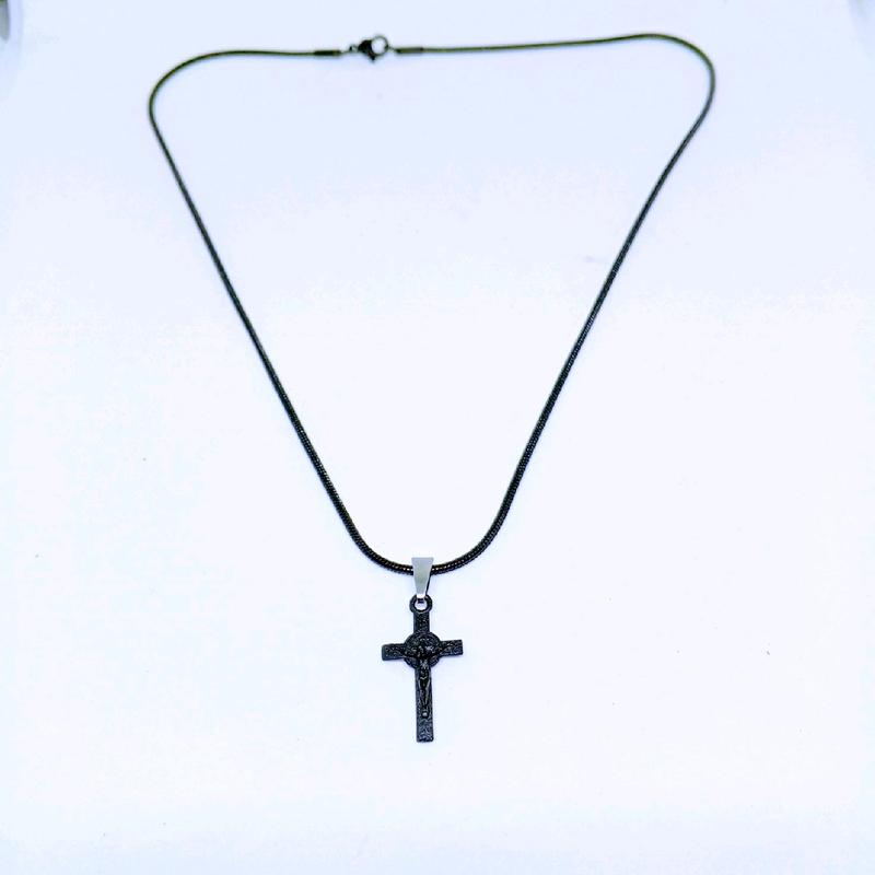 KALUNG TITANIUM PRIA DAN WANITA MODEL LIONTIN SALIB KALUNG BULAT TITANIUM 4