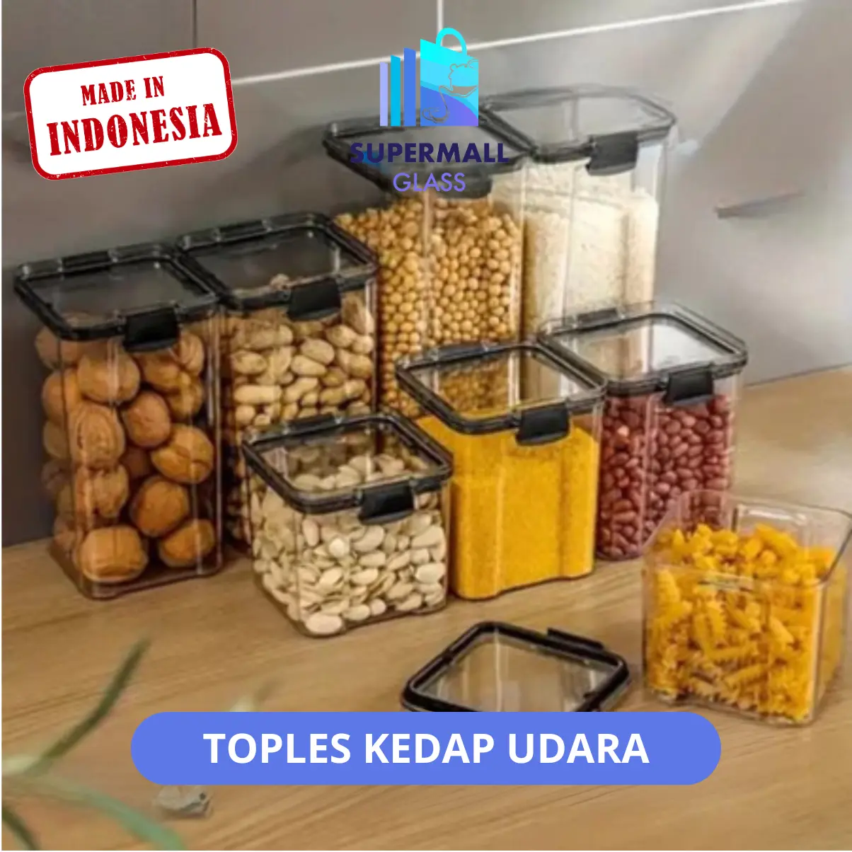 [BIG RAMADAN SALE] COD Toples Kedap Udara | Kontainer Makanan | Tempat Penyimpanan Makanan | Storage Jar serbaguna | Kotak Snack | Toples Bumbu Plastik Silikon
