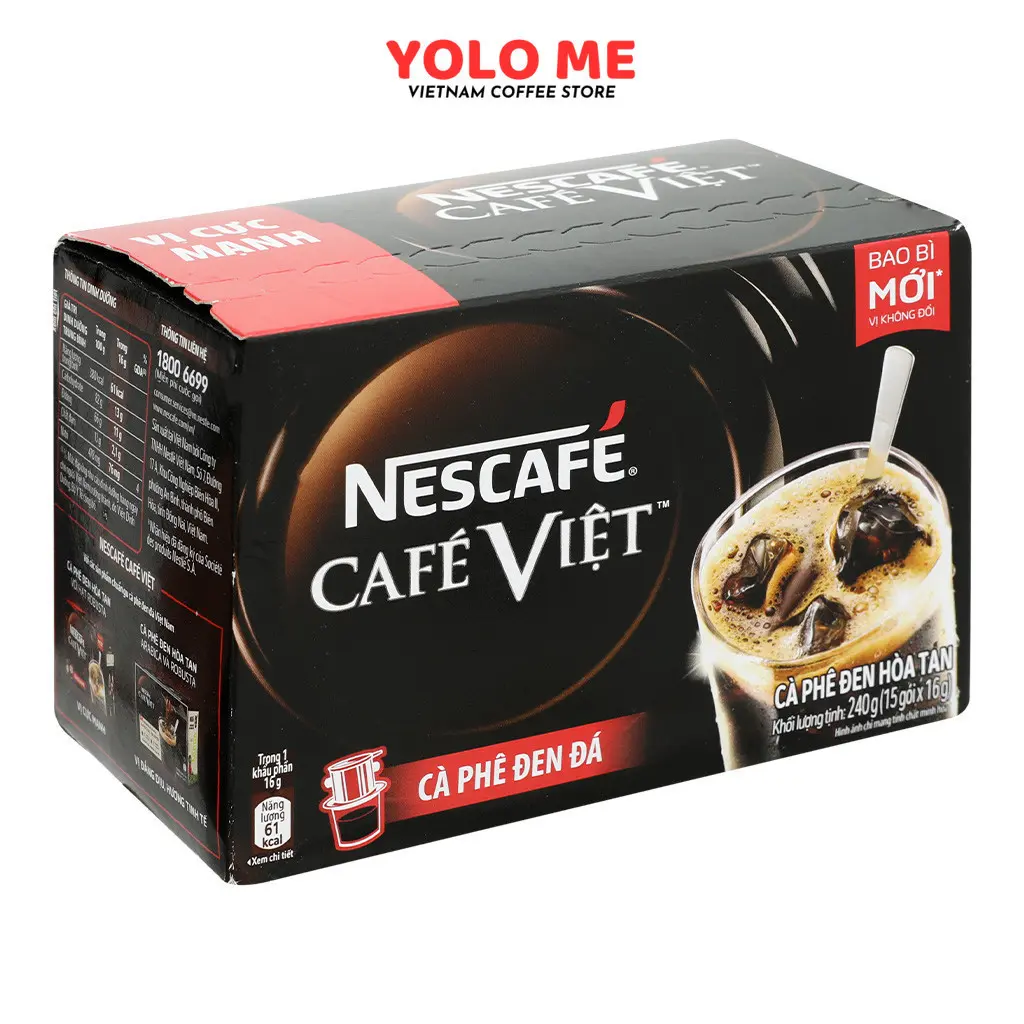 NesCafé Café Viet instant iced black coffee box 240g (15s x 16g) - YOLO ME - Vietnam Coffee Store