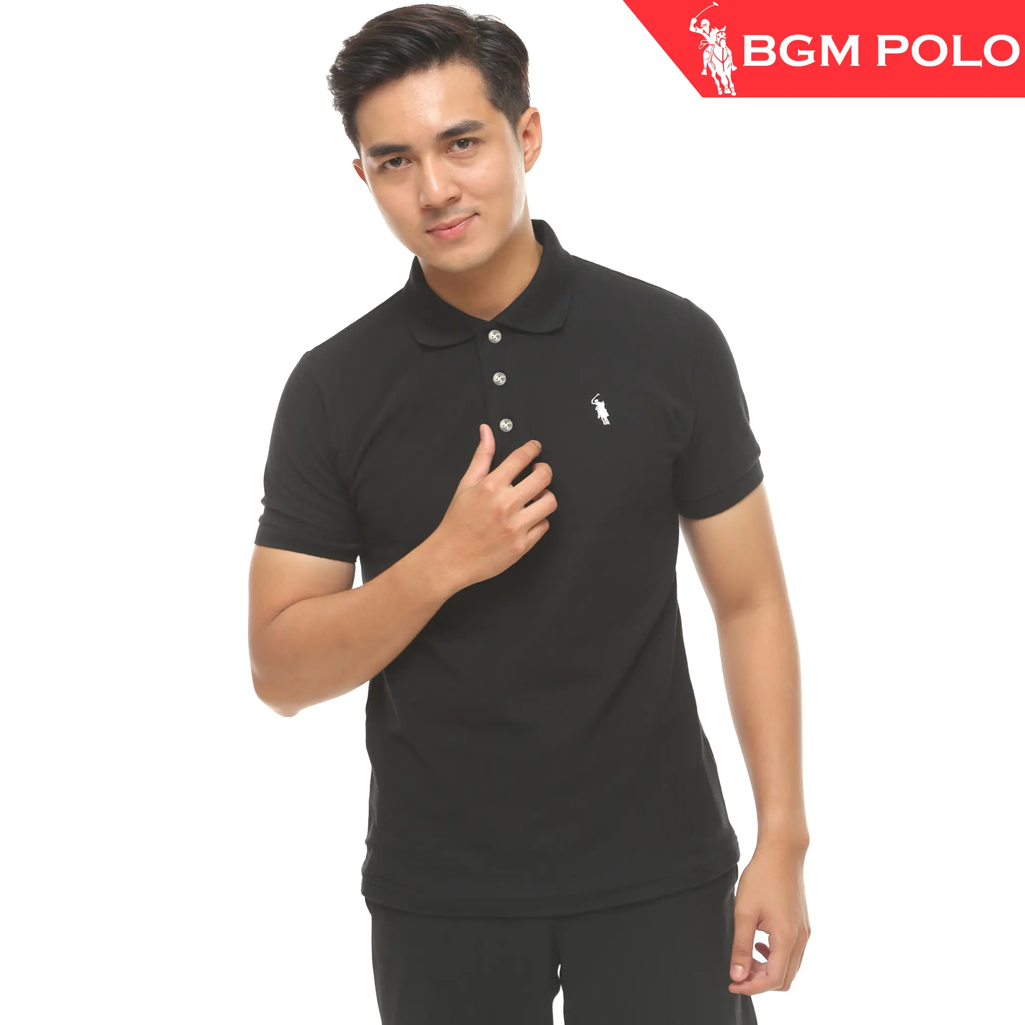 BGM POLO Premium Unisex Polo Shirt Tee Unisex CVC HONEYCOMB BP-MTUP001LC-AF Lengan