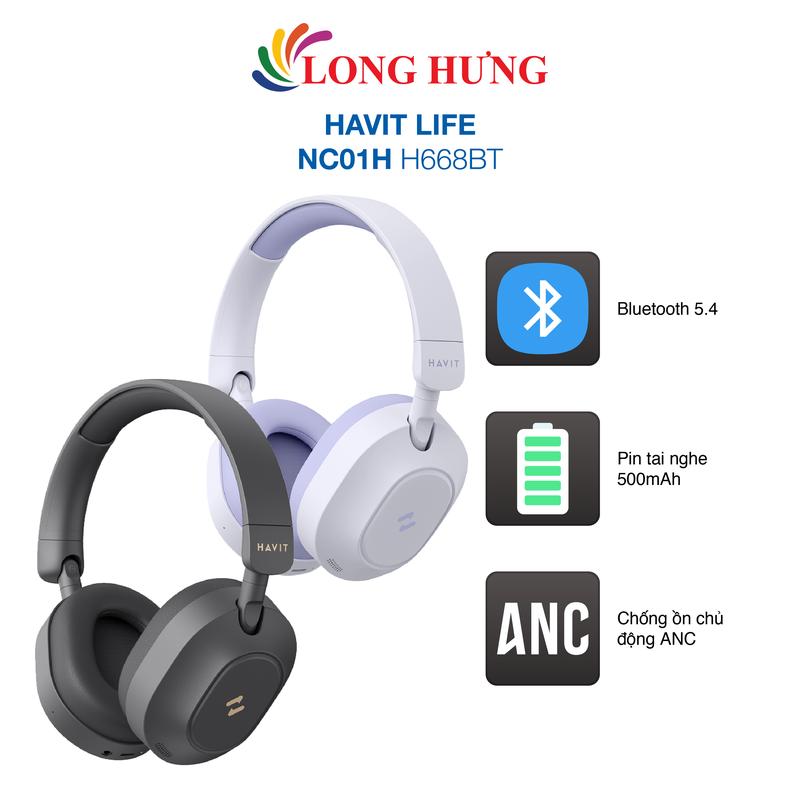 【100% chất lượng cao】 Tai nghe chụp tai Bluetooth Havit LIFE NC01H H668BT -…