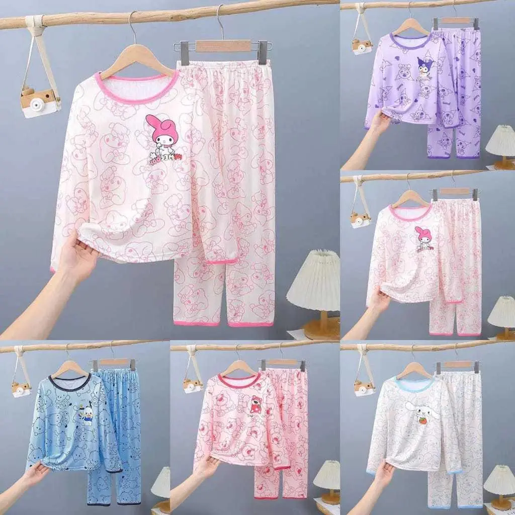 Setelan Piyama Axel Untuk Anak Cowok/Cewek Karakter Sanrio Lengan Panjang Celana Panjang