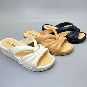 Size 37-40 8802 Sandal Wanita Slip On Wedges Korean Style Sandal Karet Lentur