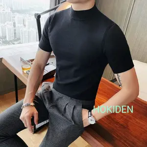 Turtleneck Lengan Pdk Pria/Krah Tinggi Lengan Pendek Pria/Kaos Krah Tinggi