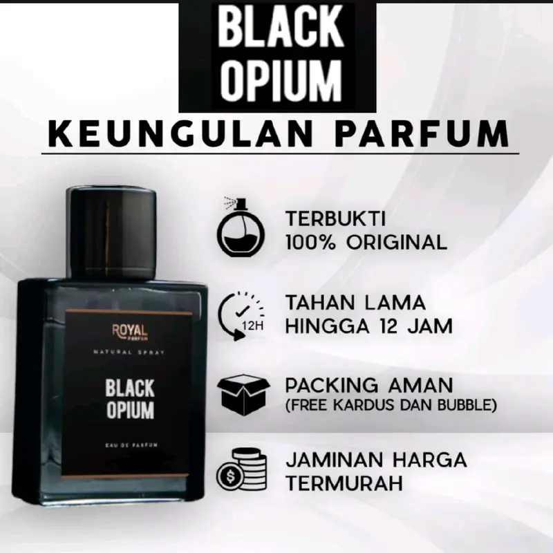 PAKET 3 BOTOL | BUNDLING PARFUM BUBBLEGUM - VANILLA CAKE - ROYAL BLACK OPIUM PARFUM PRIA/WANITA 30 ML 5