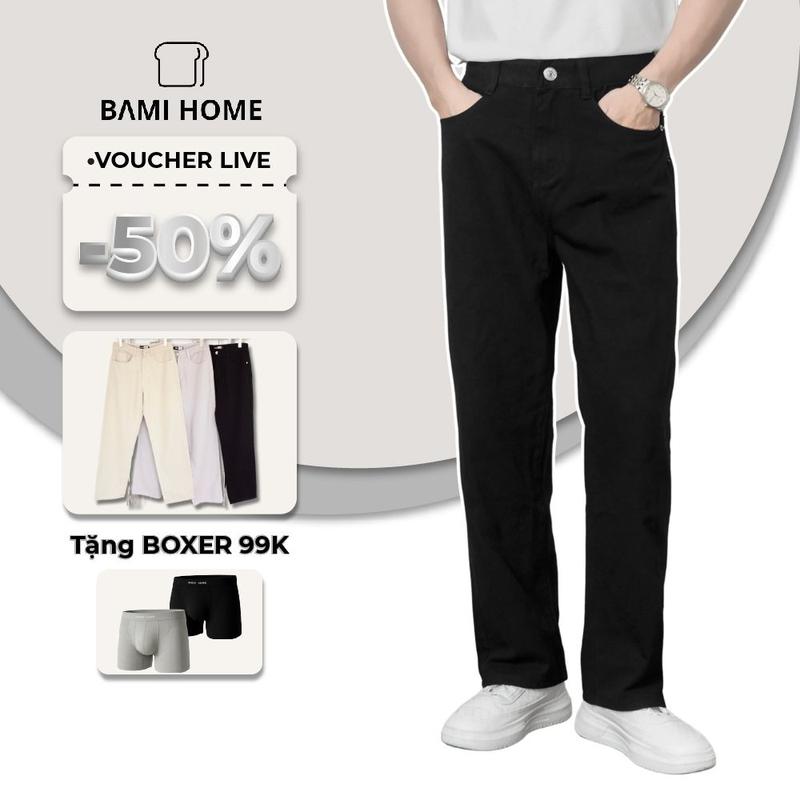 Quần dài kaki nam CREMA BAMI HOME, quần tây  chất vải kaki cotton, co giãn nhẹ QK14-2