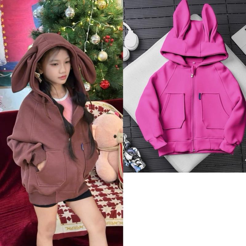 Áo khoác hoodie tai thỏ dễ thương cho bé gái  - Rabbit hoodie