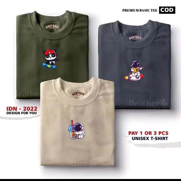 (BAHAN TEBAL) BUY 1 OR 3 PCS (PROMO COD) DAWIRR STORE / Kaos Distro100% Catoon Combed Katun Nyaman Pria Wanita Unik Baju Atasan Cowok Lembut 1
