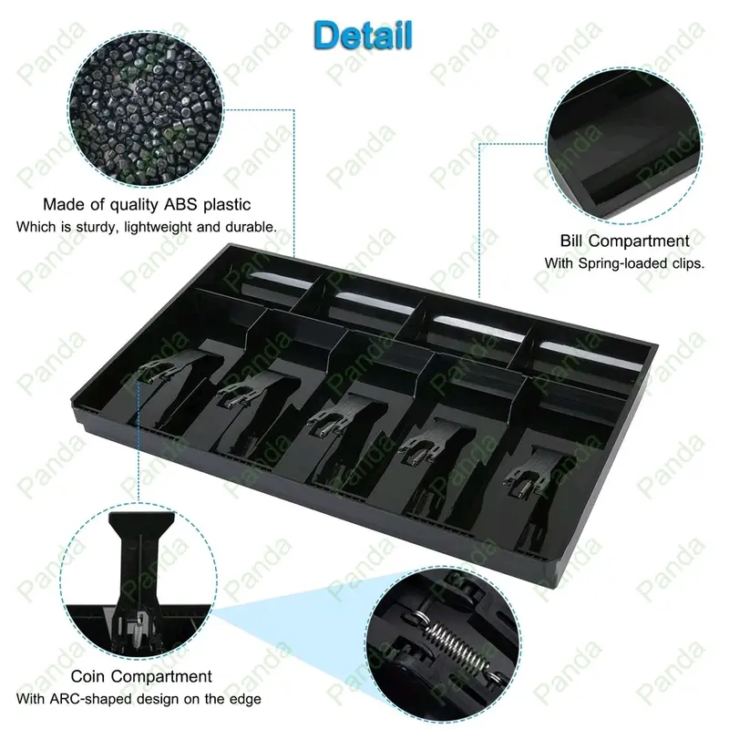 Laci kasir uang 3/4/5 Kisi Laci uang Untuk mesin kasir Tempat penyimpanan uang Toko laci kas Tempat uang baki Cash Drawer Tray plastik 3