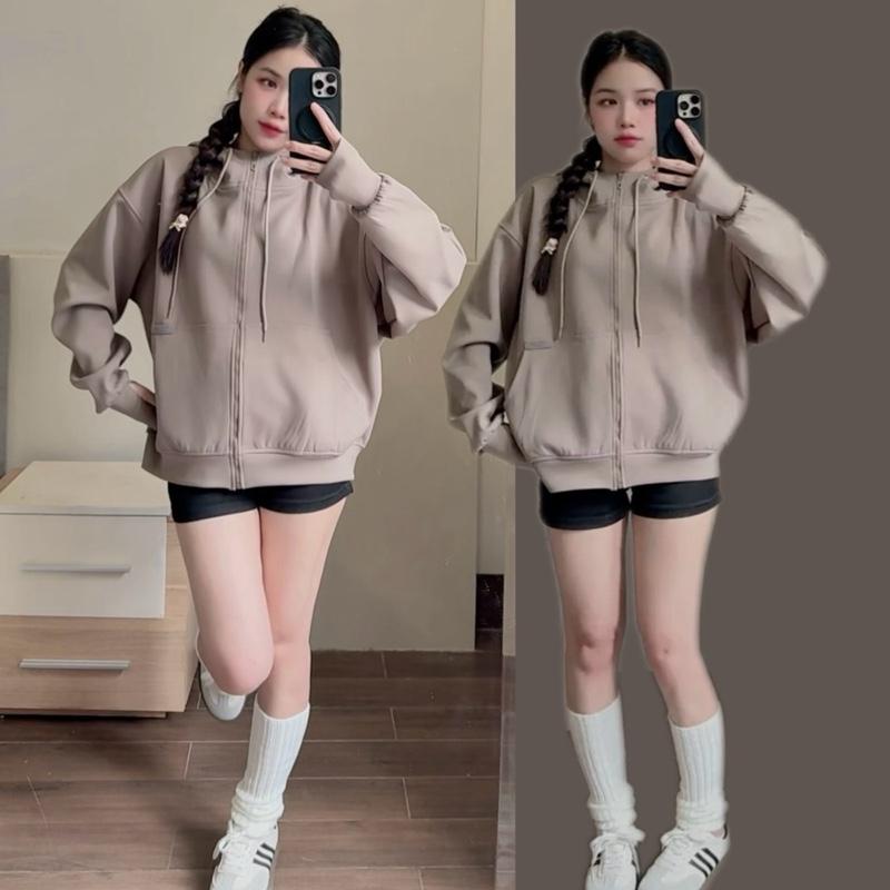   NEW ARRIVALS Áo Khoác BOXY HOODIE ZIP  Full 6 Túi  Logo Túi _by ShierShop 