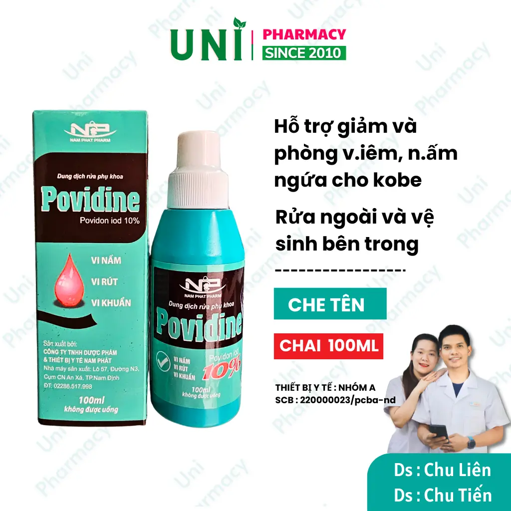 ✔ Dung dịch rửa phụ khoa Povidine sát khuẩn ph.òng v.iê.m nh.iễ.m phụ khoa chai 100ml