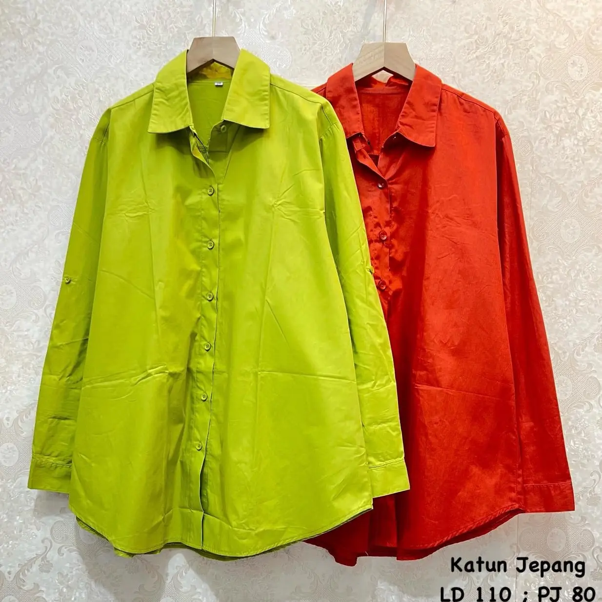 Kemeja Polos Wanita Katun Jepang