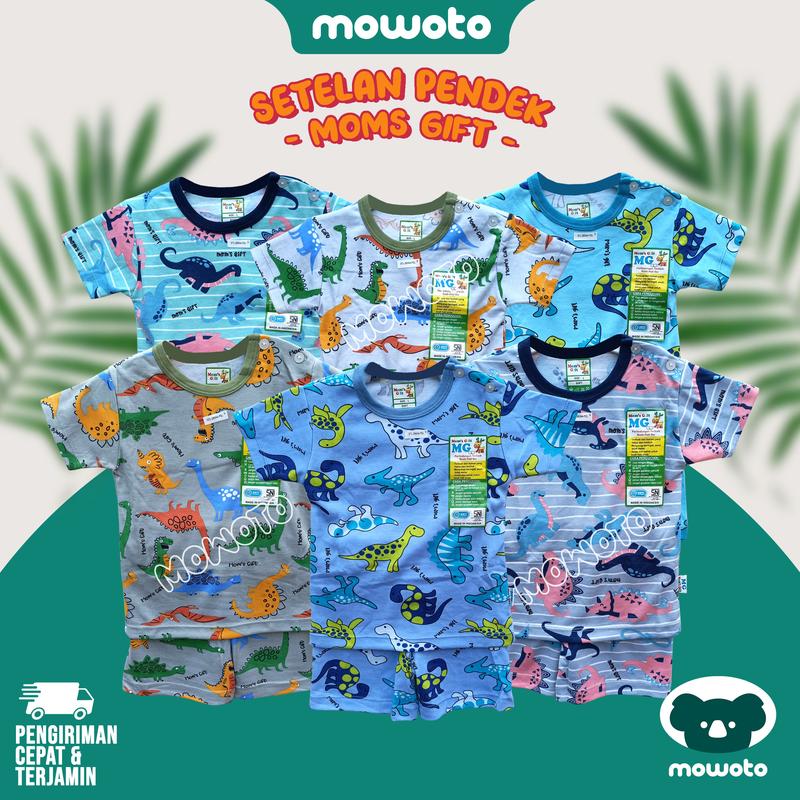[ 3 setel ] Setelan PENDEK Moms Gift Terbaru ( 1-4 tahun ) Setelan Baju Main Anak Pendek - Mowoto 6