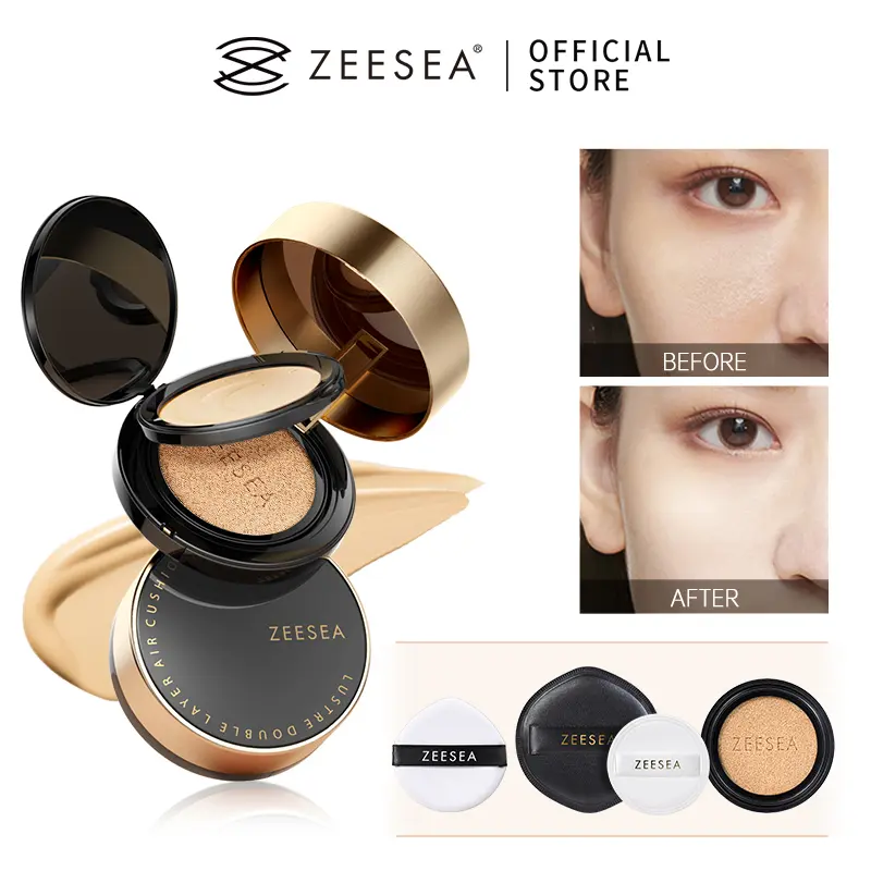 （COD）Phấn nước ZEESEA Cushion Đệm Khí Hai Lớp Kem Nền Dạng Lỏng Dưỡng Ẩm, Kem , 2 Trong 1, Màu Sắc , Cảm Giác Nhẹ Nhàng, Trang Điểm Mỹ Phẩm