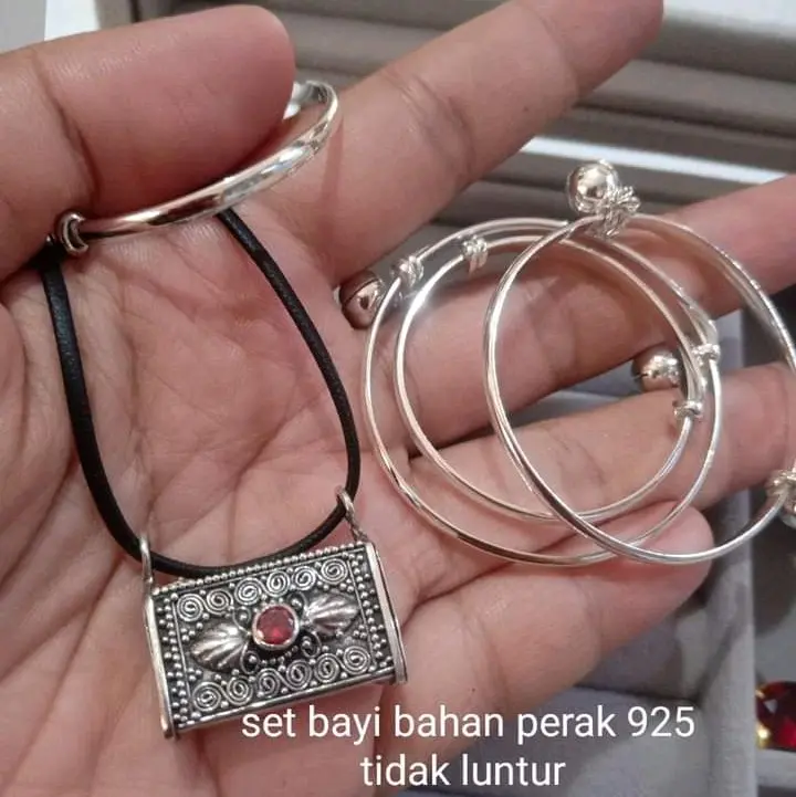 set perhiasan 3 bulanan bayi perak 925 1